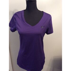 Purple Nike Pro Short sleeve V Neck Women's Large L Swoosh